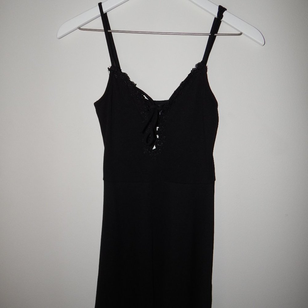 Black Crochet Skater Dress